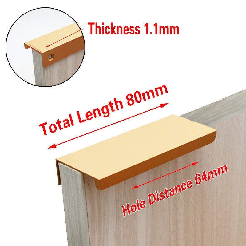 Cabinet Pulls Drawer Knobs  Black Silver Orange Gold Hidden  Handles Stainless Steel  Kitchen Cupboard Furniture Hardware