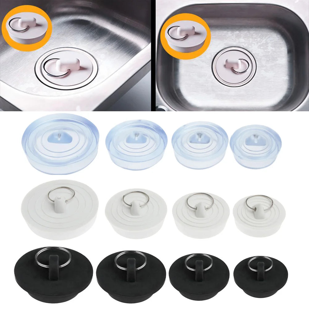 1PC Rubber Kitchen Bath Tub Sink Water Stopper Durable Floor Round Drain Plug Sink Bathtub Drainage Stopper Leakage-proof Plug