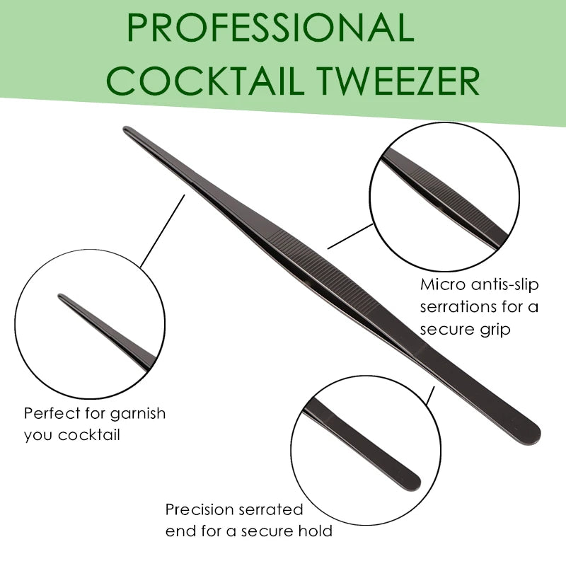 Stainless Steel Kitchen & Bar Tweezer Food Tongs Kitchen Cooking Medical Tweezer Copper/Gold/Black Plated