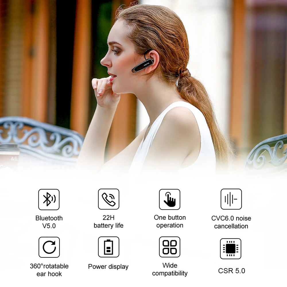 New Bee B41 Wireless Bluetooth 5.0 Earphones Hands-Free Mini Headset 22H Music Playing Earpieces With CVC 6.0 Mic For IPhones