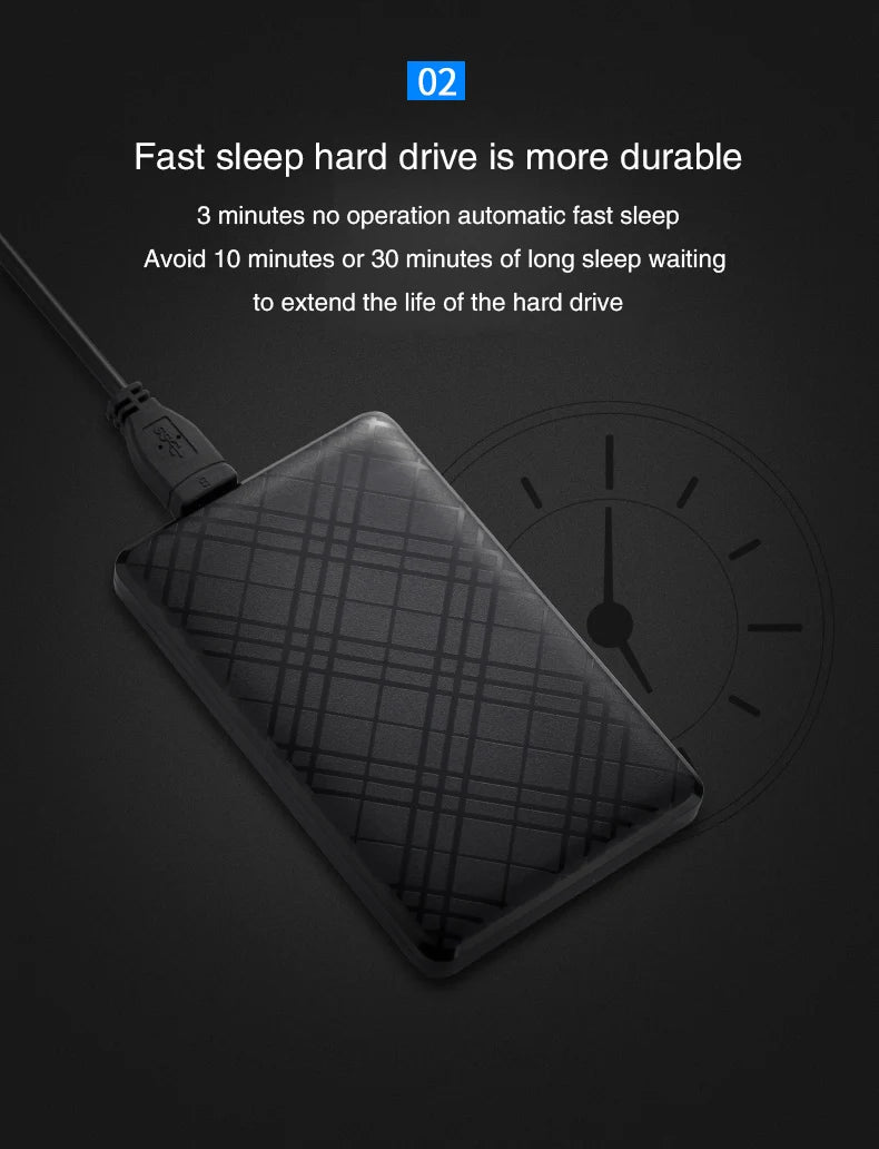 T43 Case Hd Externo USB 3 0 For 2.5 Inch SATA2 3 Hard Drive Box Mobile HDD Case With Cable Support 6TB High Speed HDD Enclosure