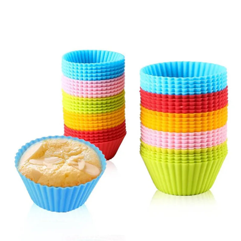 1/5/8/12/20pcs Silicone Cupcake Mold Bakeware Cupcake Liner Reusable Muffin Baking Nonstick Moulds Kitchen Baking Accessories