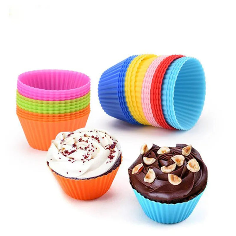 1/5/8/12/20pcs Silicone Cupcake Mold Bakeware Cupcake Liner Reusable Muffin Baking Nonstick Moulds Kitchen Baking Accessories