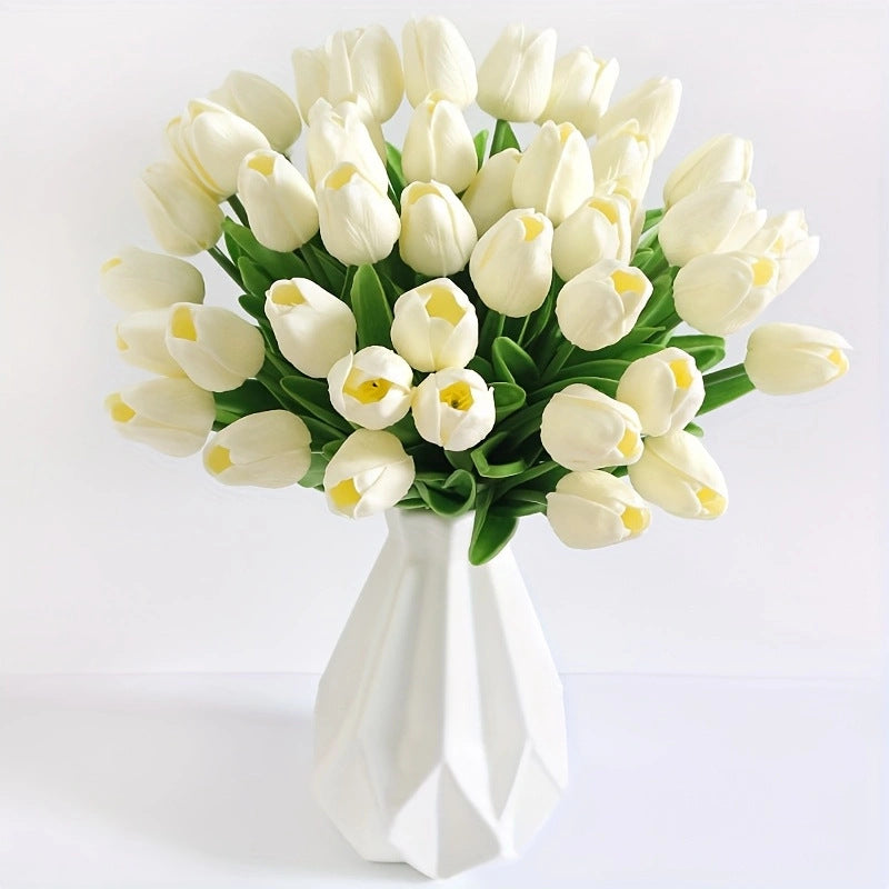 High-End Pu Tulip Artificial Flowers Cross-Border Exclusive for Home and Hotel Wedding Photography Props Feel Artificial Flowers Wholesale