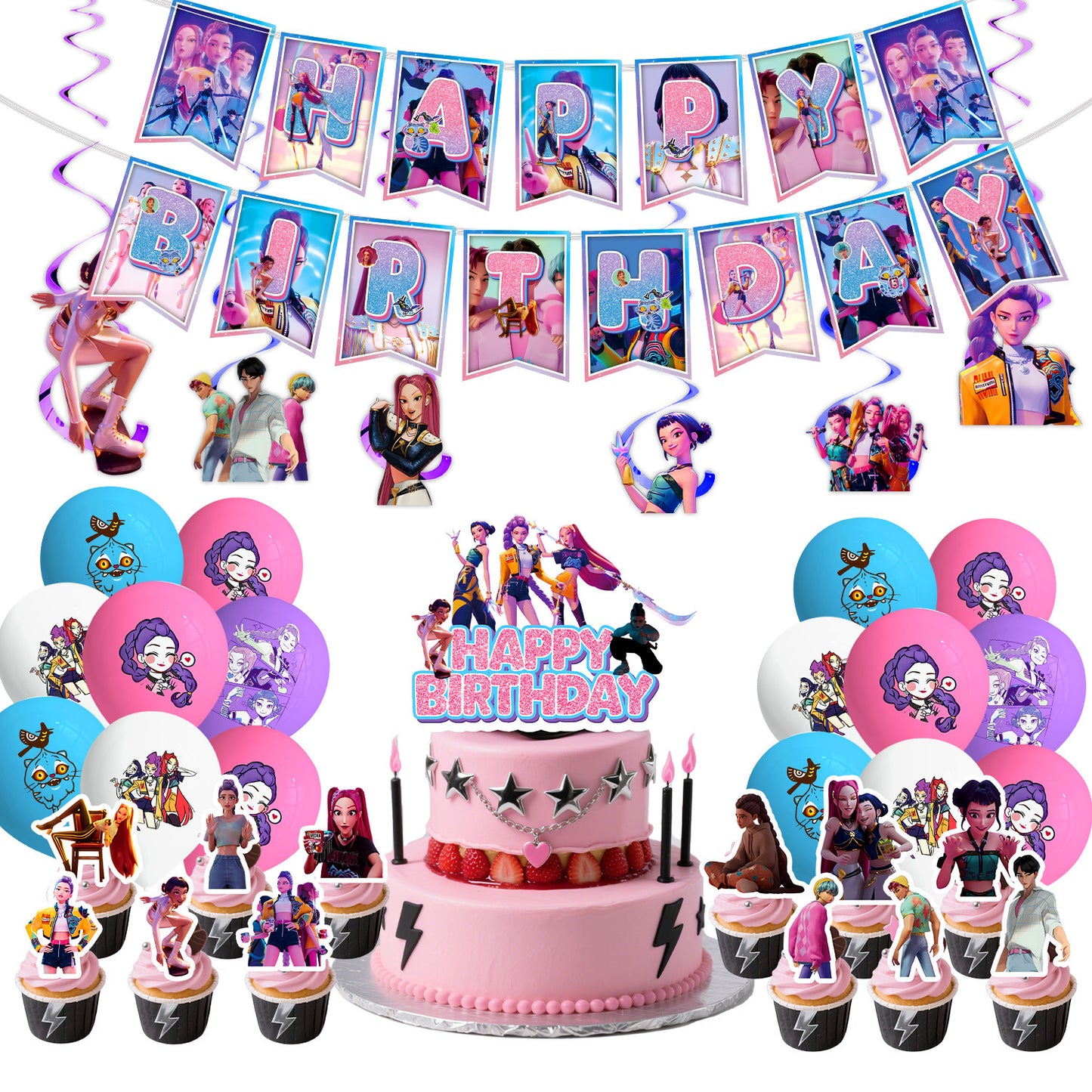 Amazon's New Pop Hunter Witch Group Theme Birthday Party Supplies Set Paper Plate Tissue Tablecloth Decoration