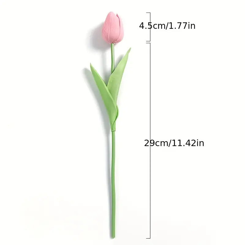 Pu Mini Tulip Artificial Flower Bouquet Cross-Border Artificial Flower Home Decoration Photo European Style Ornaments Factory Direct Sale