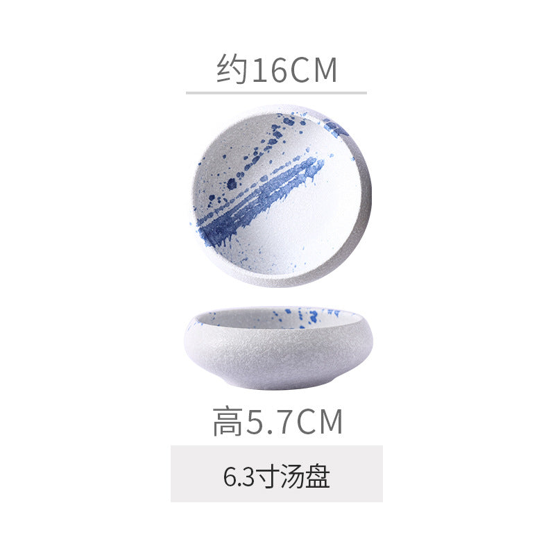 Retro Japanese Style Ceramic Bowl Creative Personality Household Rice Bowl Restaurant Special Snack Bowl Dessert Salad Bowl