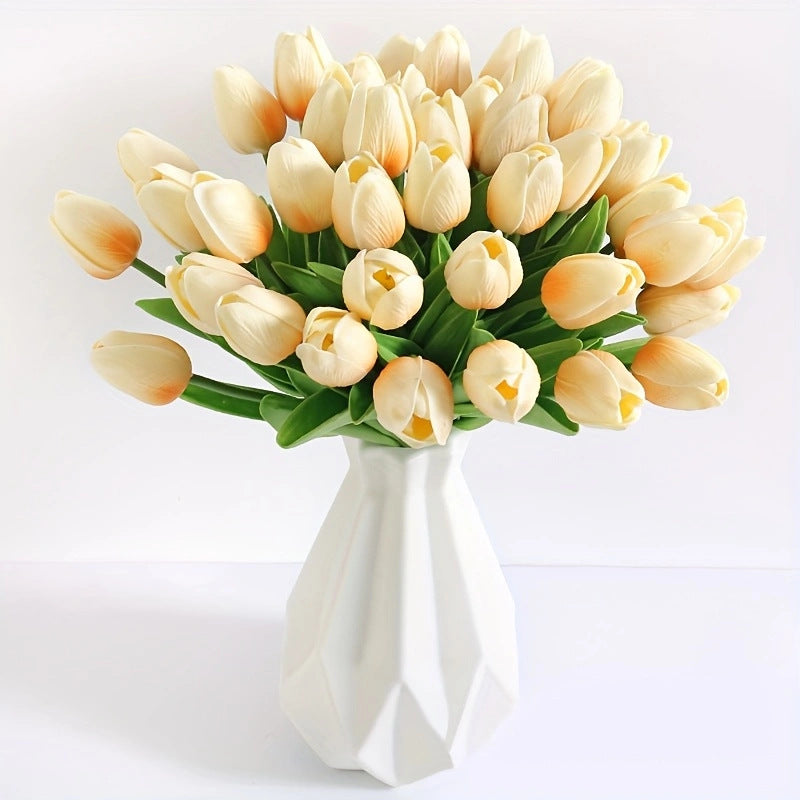 High-End Pu Tulip Artificial Flowers Cross-Border Exclusive for Home and Hotel Wedding Photography Props Feel Artificial Flowers Wholesale