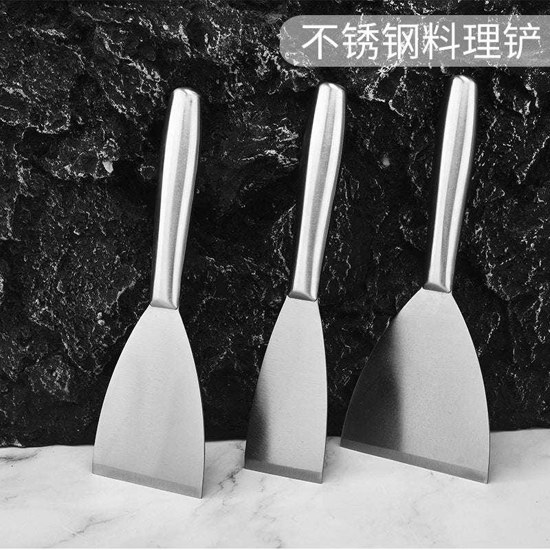 in stock Kitchen Japanese Cuisine Shovel Fried Steak Steak Grilled Shovel Stainless Steel Hollow Handle Pot Shovel Fried Teppanyaki Shovel