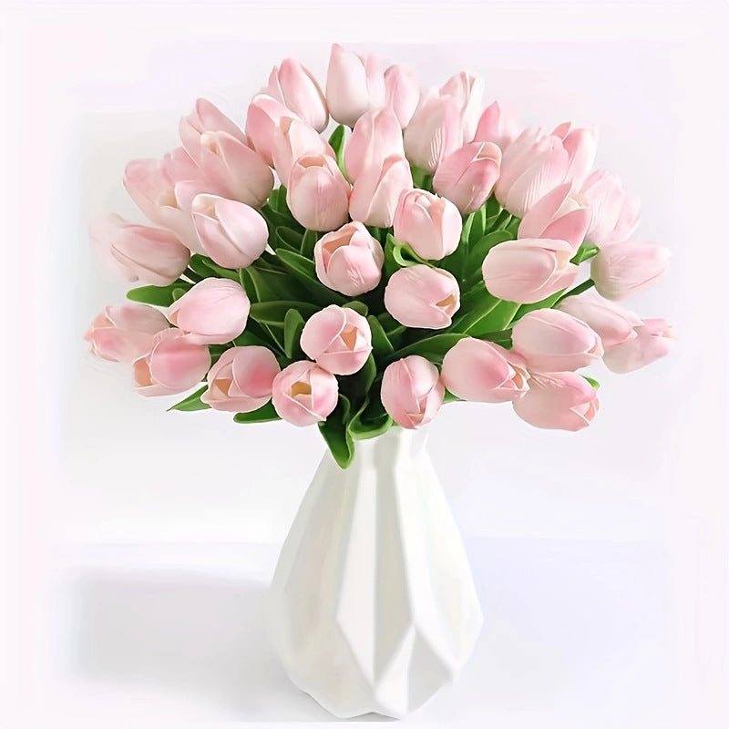 High-End Pu Tulip Artificial Flowers Cross-Border Exclusive for Home and Hotel Wedding Photography Props Feel Artificial Flowers Wholesale