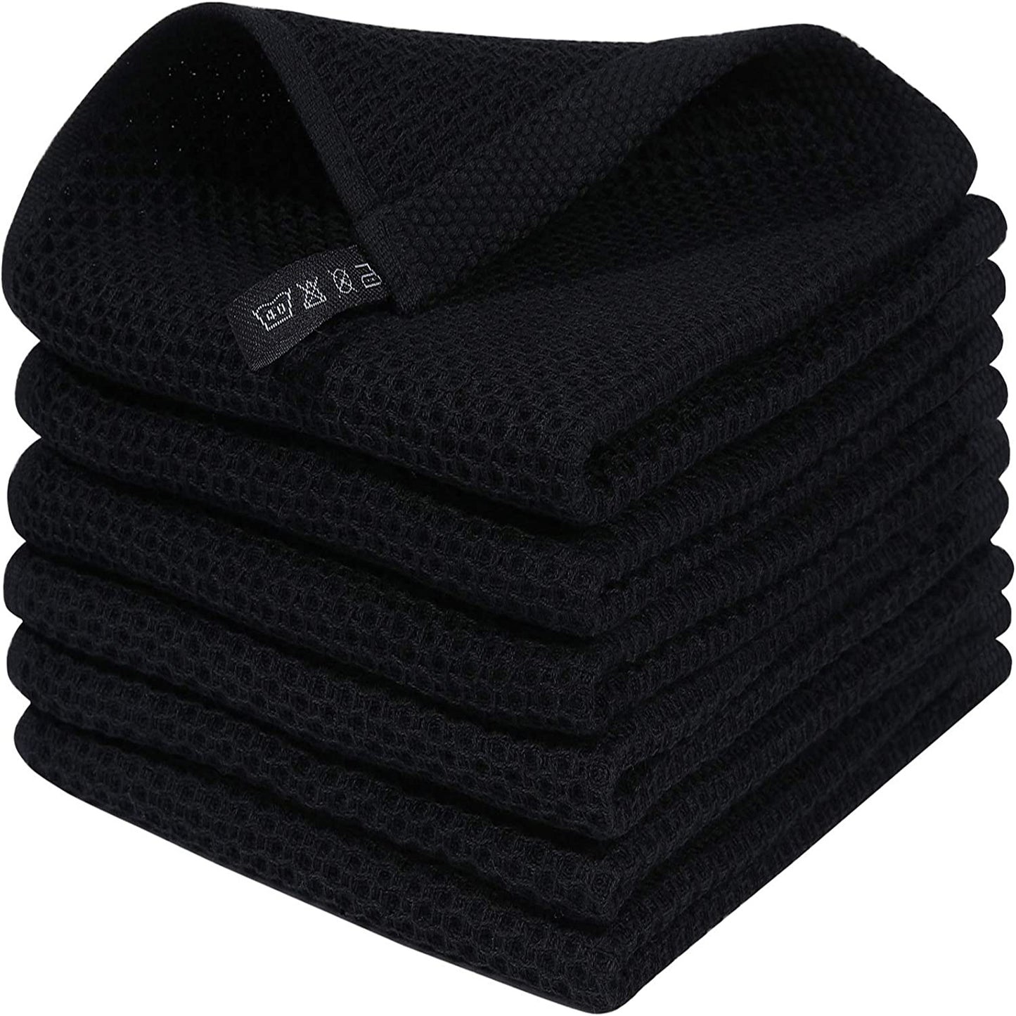 Cross-border Amazon pure cotton honeycomb kitchen dishwashing square towel can be suit with hook waffle square towel generation sticker code