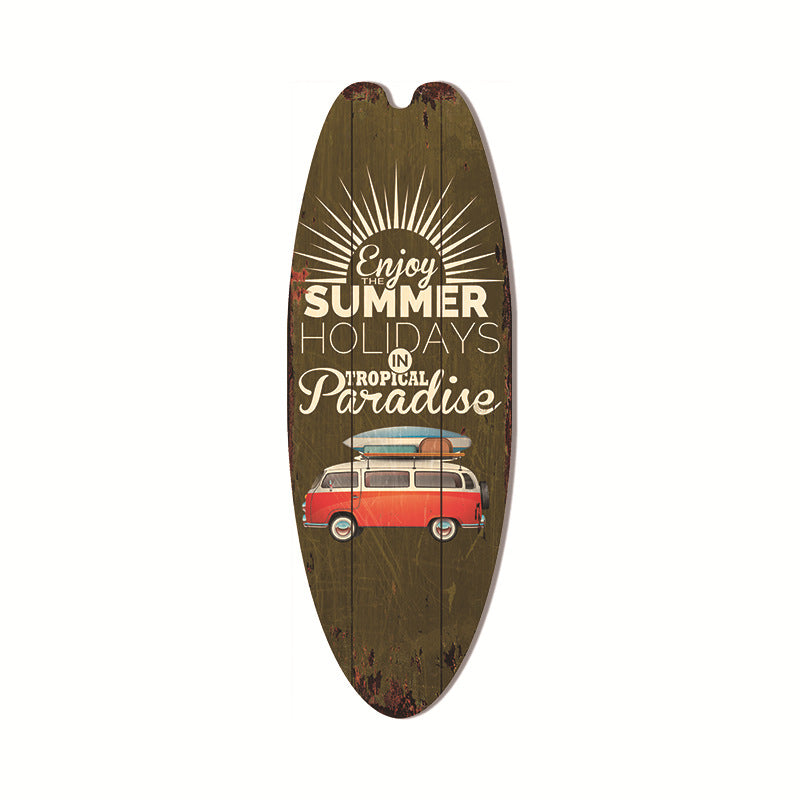 Cross-Border Surfboard Pendant Beach Leisure Wall Decoration Wooden Brand Hawaiian Party Supplies Scene Layout
