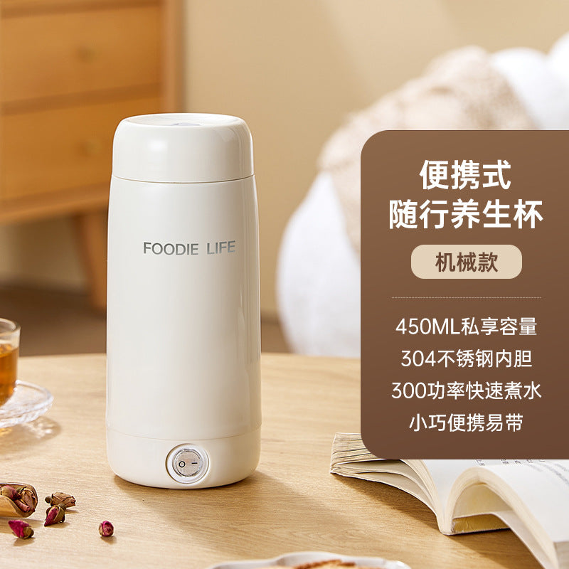Travel Kettle Electric Heating Cup Small Portable Heating Stainless Steel Thermostatic Cup Health Kettle Tea Thermos Cup