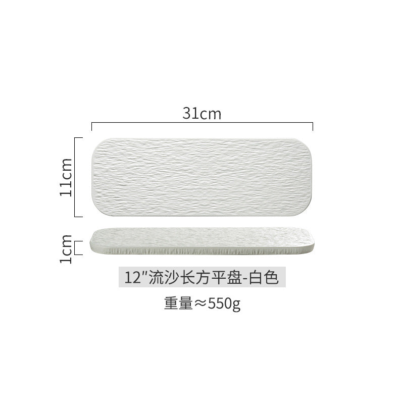 Ceramic Steak Dinner Plate, Household Stone Pattern Western Food Plate, Pasta Plate, Salad Plate, Flat Plate, Round Plate, High-end