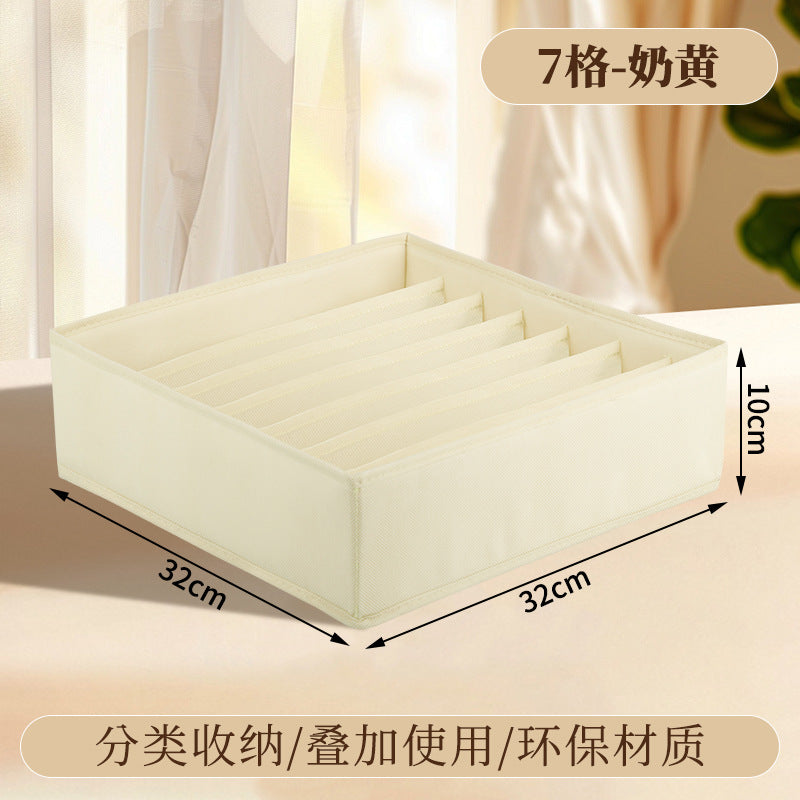 Fabric Underwear Storage Box with Compartments for Home Use, Drawer-Style Storage with Dividers for Organizing Socks
