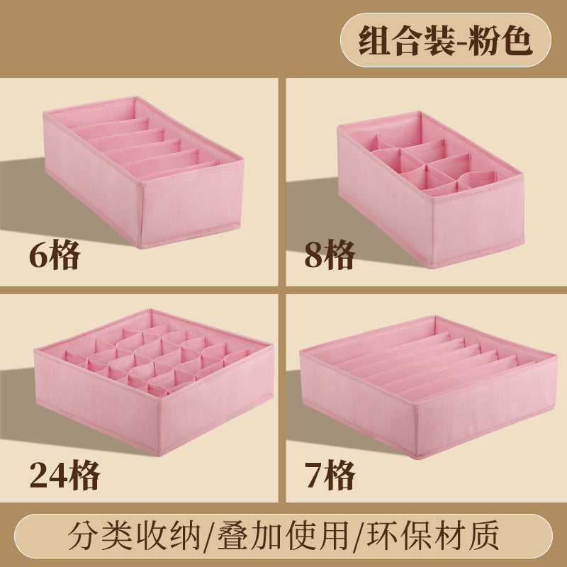 Fabric Underwear Storage Box with Compartments for Home Use, Drawer-Style Storage with Dividers for Organizing Socks