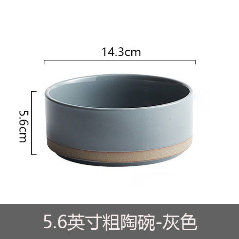 Ceramic Straight Plate Flat Bottom Deep Plate Soup Plate Japanese Seafood Plate Dish Plate Dessert Plate Nest Plate Simple Salad Bowl