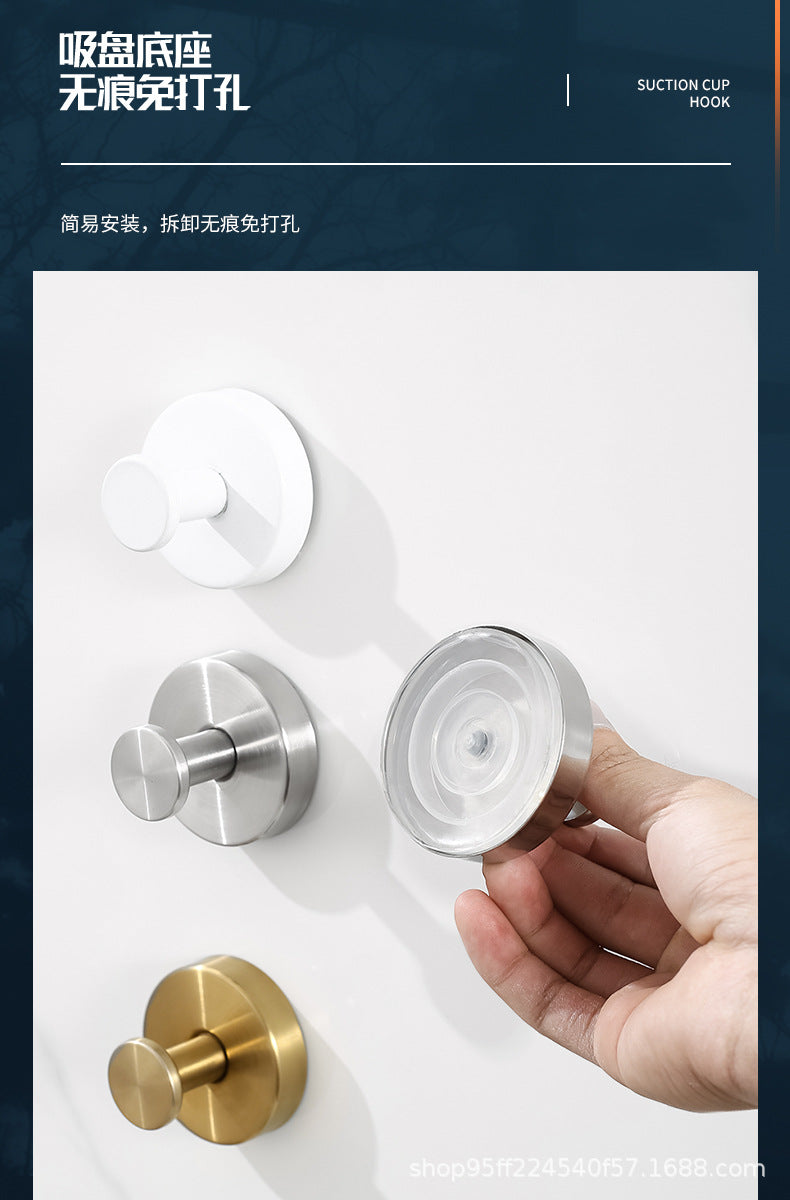 Cross-Border Stainless Steel Vacuum Suction Cup Hooks, No-Drill Bathroom Hooks, Kitchen Hooks, Towel Hooks, Clothes Hooks Wholesale