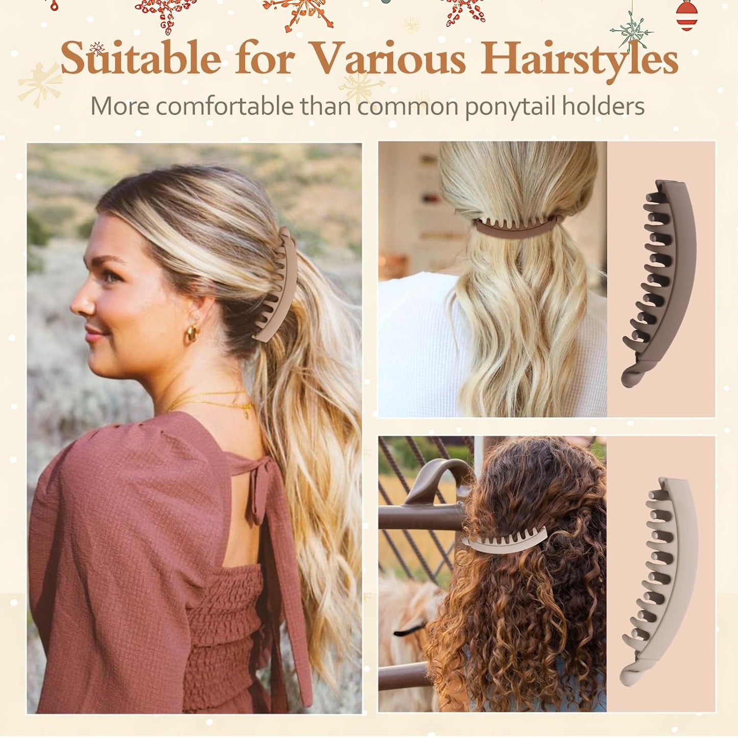 13cm Large Banana Clip Simple Vertical Hair Clip Elegant Hair Clip Ponytail Clip Back of the Head Grabber Wholesale