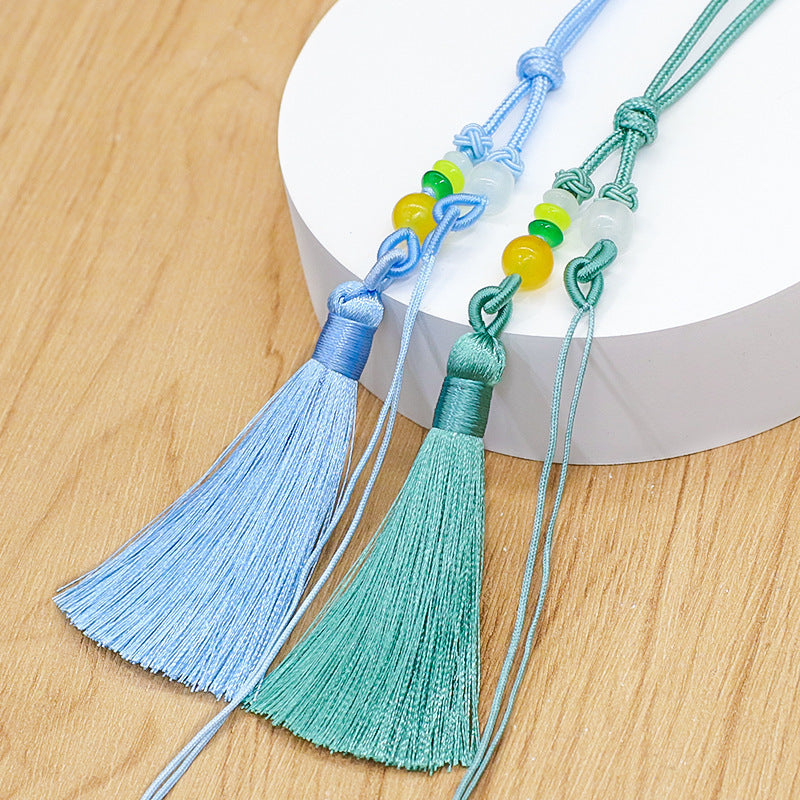 Tassel Handle Piece with Tassel, Handmade Woven DIY Short Sword Tassel Pendant