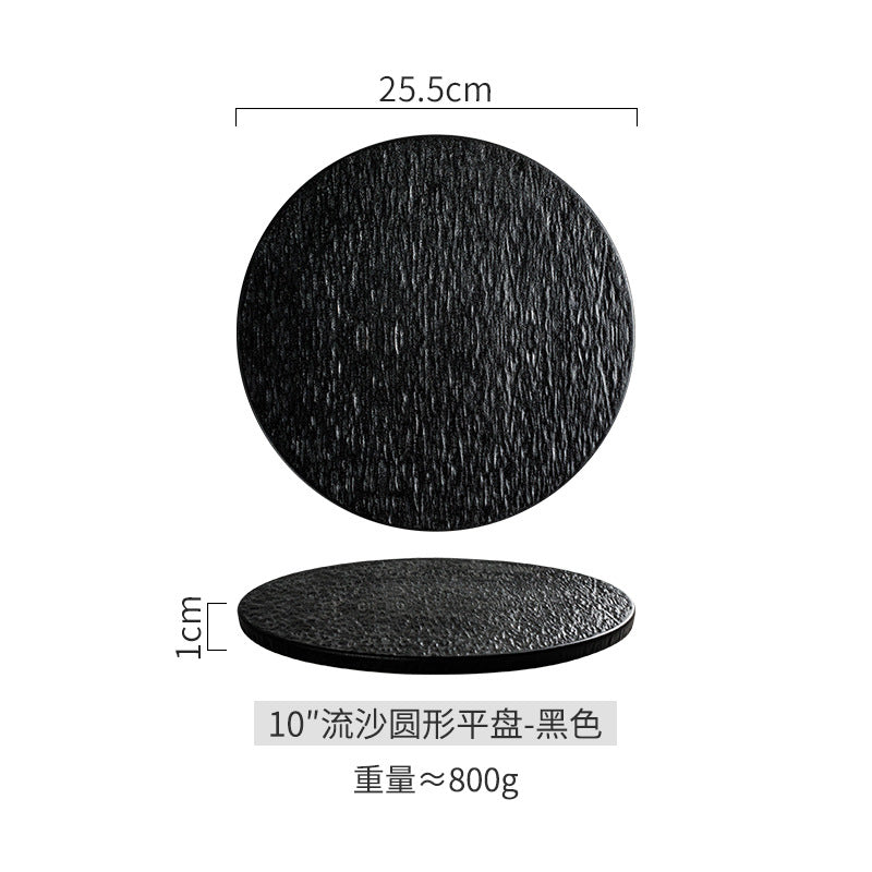 Ceramic Steak Dinner Plate, Household Stone Pattern Western Food Plate, Pasta Plate, Salad Plate, Flat Plate, Round Plate, High-end