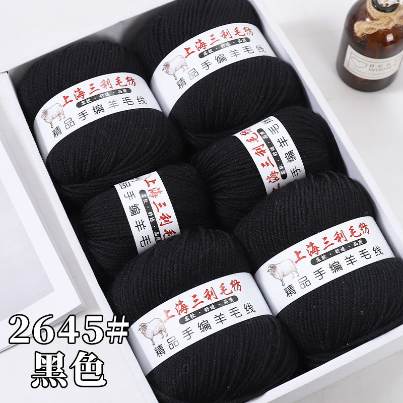 Shanghai Sanli 290 medium thick wool diy hand-knitted wool sweater cardigan scarf wool wholesale