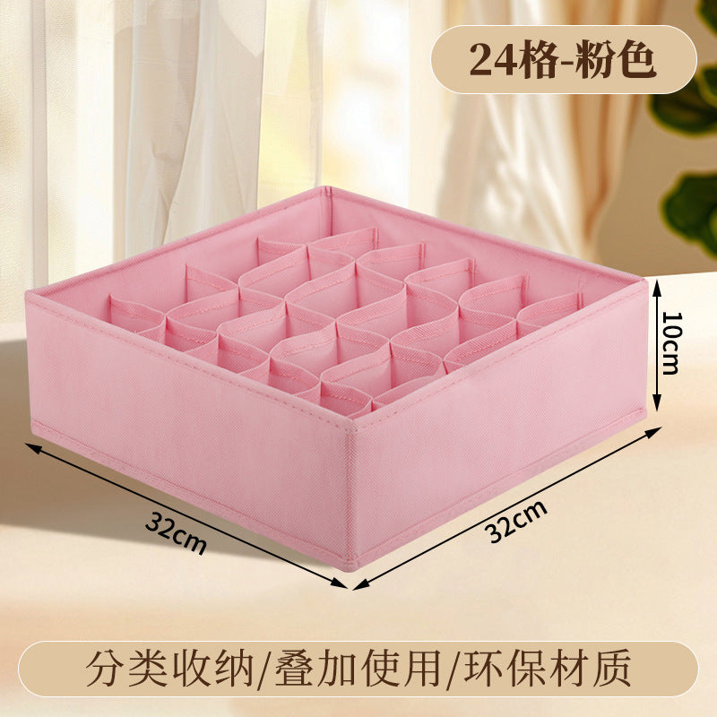 Fabric Underwear Storage Box with Compartments for Home Use, Drawer-Style Storage with Dividers for Organizing Socks
