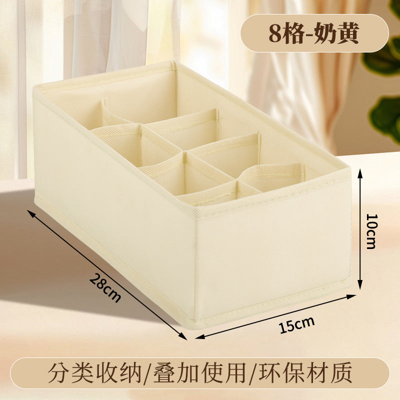 Fabric Underwear Storage Box with Compartments for Home Use, Drawer-Style Storage with Dividers for Organizing Socks