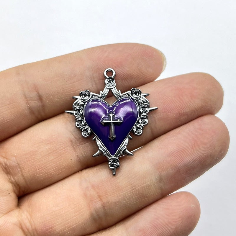 New European and American retro dark style personality thorns rose cross pendant accessories manufacturers wholesale