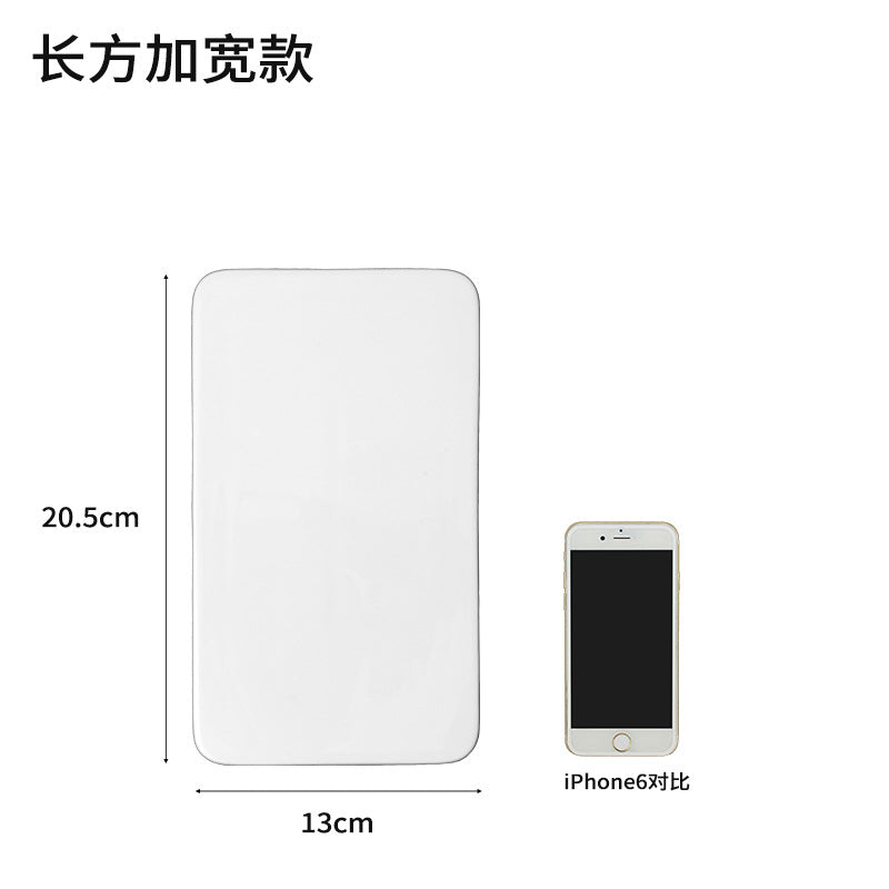 Ceramic Cake Plate Pure White Square Plate Dessert Display Dish Baking Tableware Buffet Round Swing Plate Long Square Plate