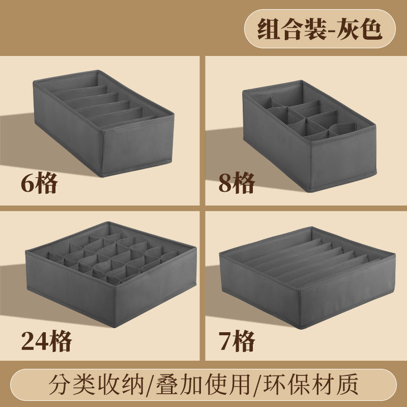 Fabric Underwear Storage Box with Compartments for Home Use, Drawer-Style Storage with Dividers for Organizing Socks