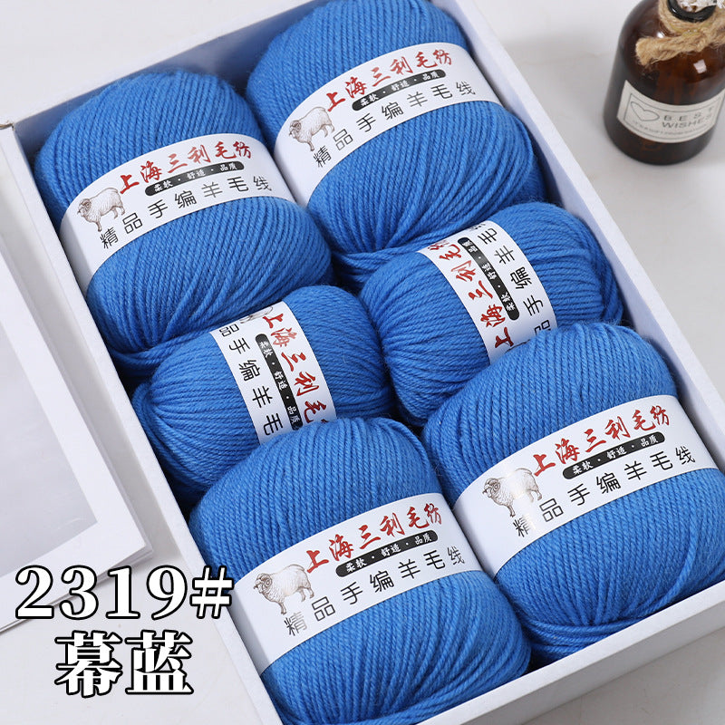 Shanghai Sanli 290 medium thick wool diy hand-knitted wool sweater cardigan scarf wool wholesale