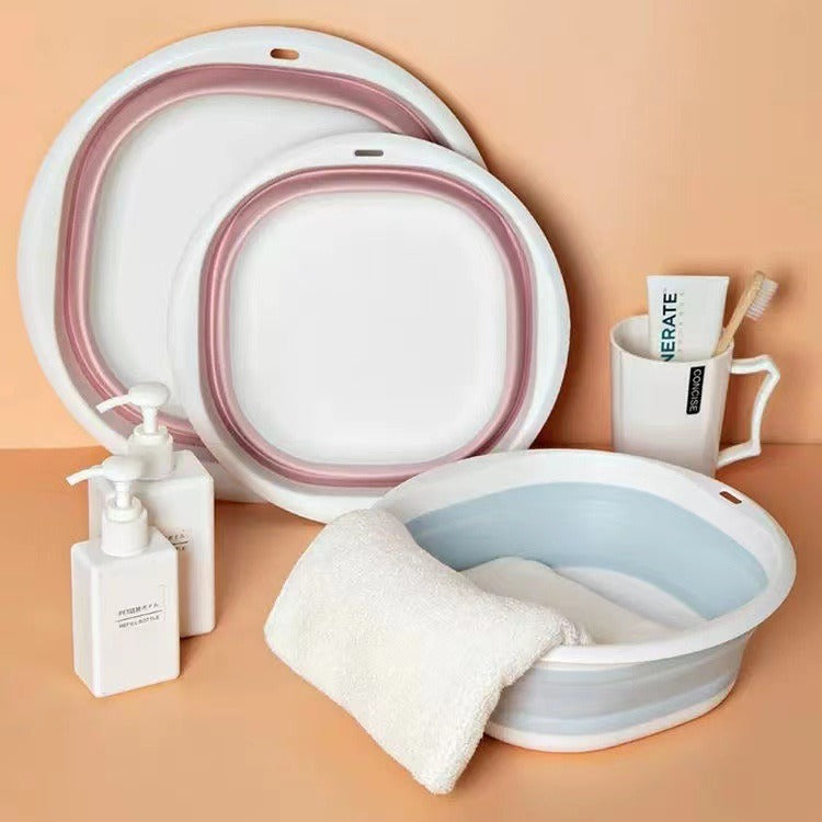 Portable Silicone Foldable Washbasin, Student Dormitory Footbath, Footbath, Multi-Purpose Folding Basin