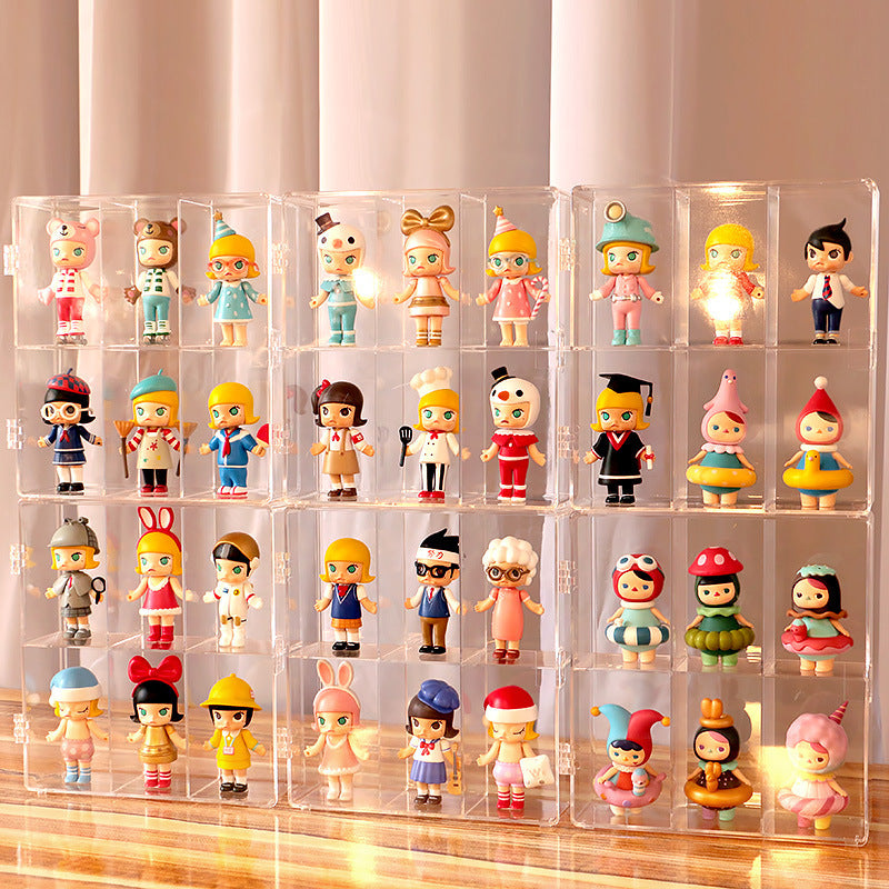 in stock Transparent Dustproof Handmade Blind Box Storage Display Stand Bubble Mate Display Cabinet Doll Lego Storage Box