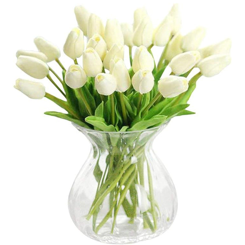 Pu Mini Tulip Artificial Flower Bouquet Cross-Border Artificial Flower Home Decoration Photo European Style Ornaments Factory Direct Sale