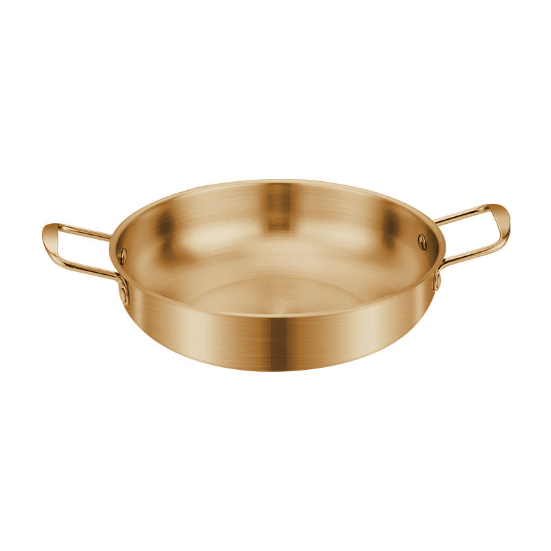 Korean-style Troops Small Hot Pot Seafood Dry Pot Net Celebrated Lamian Noodles Pot Cooking Pot Stainless Steel Noodle Pot Double Ear Soup Pot