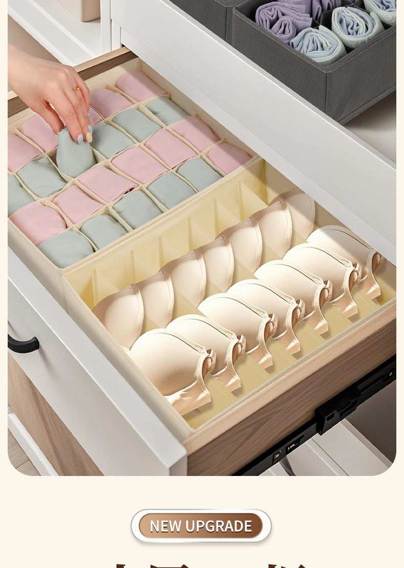 Fabric Underwear Storage Box with Compartments for Home Use, Drawer-Style Storage with Dividers for Organizing Socks