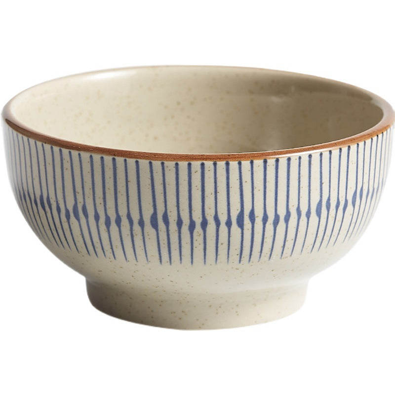 Japanese Style Rice Bowl Single Plate Dish Household Vintage Ceramic Fish Plate Dishes Creative Tableware Set