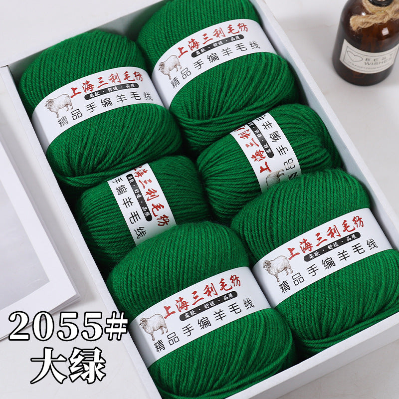 Shanghai Sanli 290 medium thick wool diy hand-knitted wool sweater cardigan scarf wool wholesale