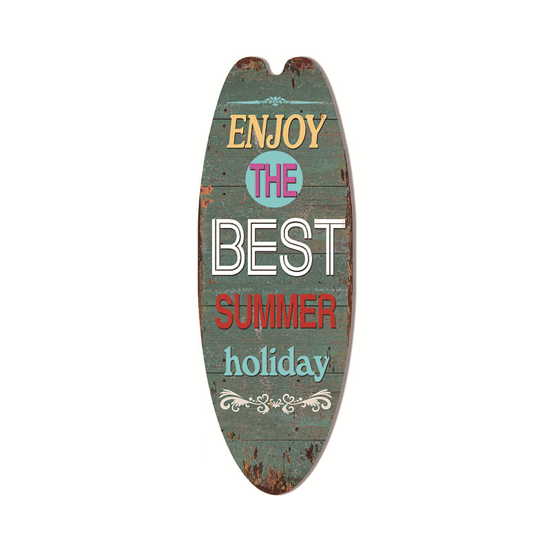 Cross-Border Surfboard Pendant Beach Leisure Wall Decoration Wooden Brand Hawaiian Party Supplies Scene Layout