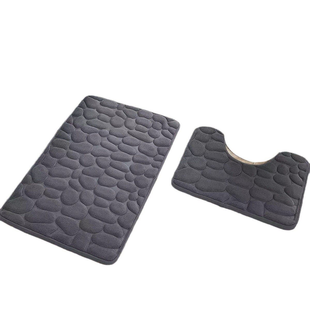 Amazon Pebble Embossed Coral Velvet Floor Mat Two-Piece Set Bathroom Absorbent Sponge Foot Mat Non-Slip Door Mat in Stock