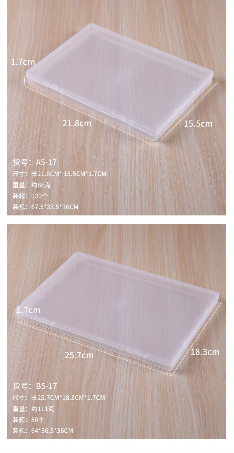 Full plastic industry high 1.7cm flat box transparent plastic box plastic storage box finishing box storage box