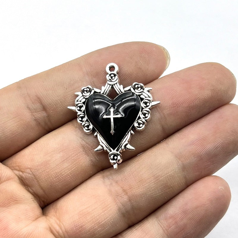 New European and American retro dark style personality thorns rose cross pendant accessories manufacturers wholesale