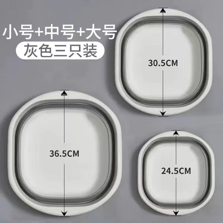 Portable Silicone Foldable Washbasin, Student Dormitory Footbath, Footbath, Multi-Purpose Folding Basin
