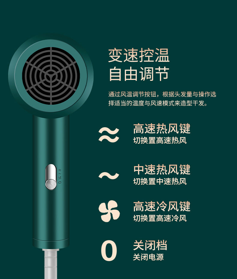 Hair Dryer Home Blue Light Negative Ion Hair Salon High Power Hair Dryer Dormitory Cold and Hot Air Hair Dryer Gift Cross Border
