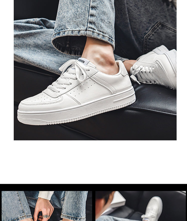 White Shoes Men's Summer Breathable Youth Casual All-match Men's Shoes 2024 New Student Pure White Sports Shoes