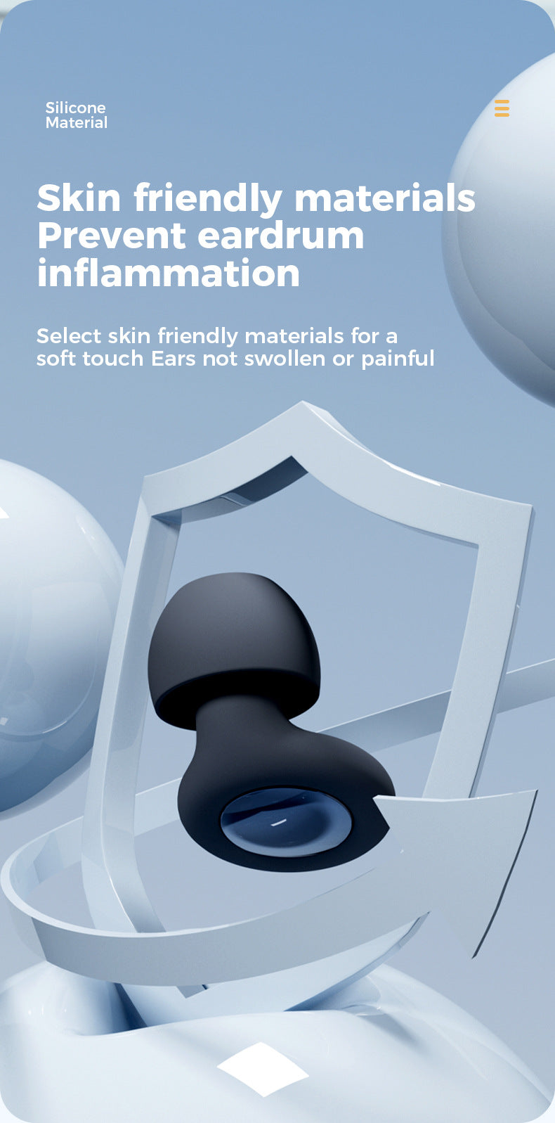 Silicone Earplugs for Sleep Noise Cancel Noise Reduction-Soundproof Reduce Disturbances -Quality loop Earplugs