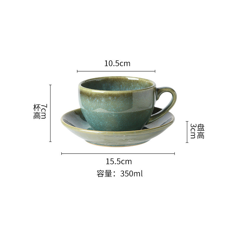 Kiln-Turned Coffee Cup Set Mug Retro Office Water Cup Japanese Breakfast Cup High-Value Ceramic Tea Cup