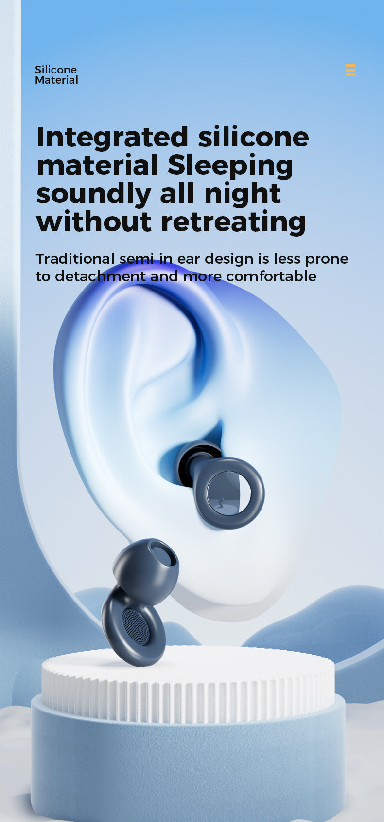 Silicone Earplugs for Sleep Noise Cancel Noise Reduction-Soundproof Reduce Disturbances -Quality loop Earplugs