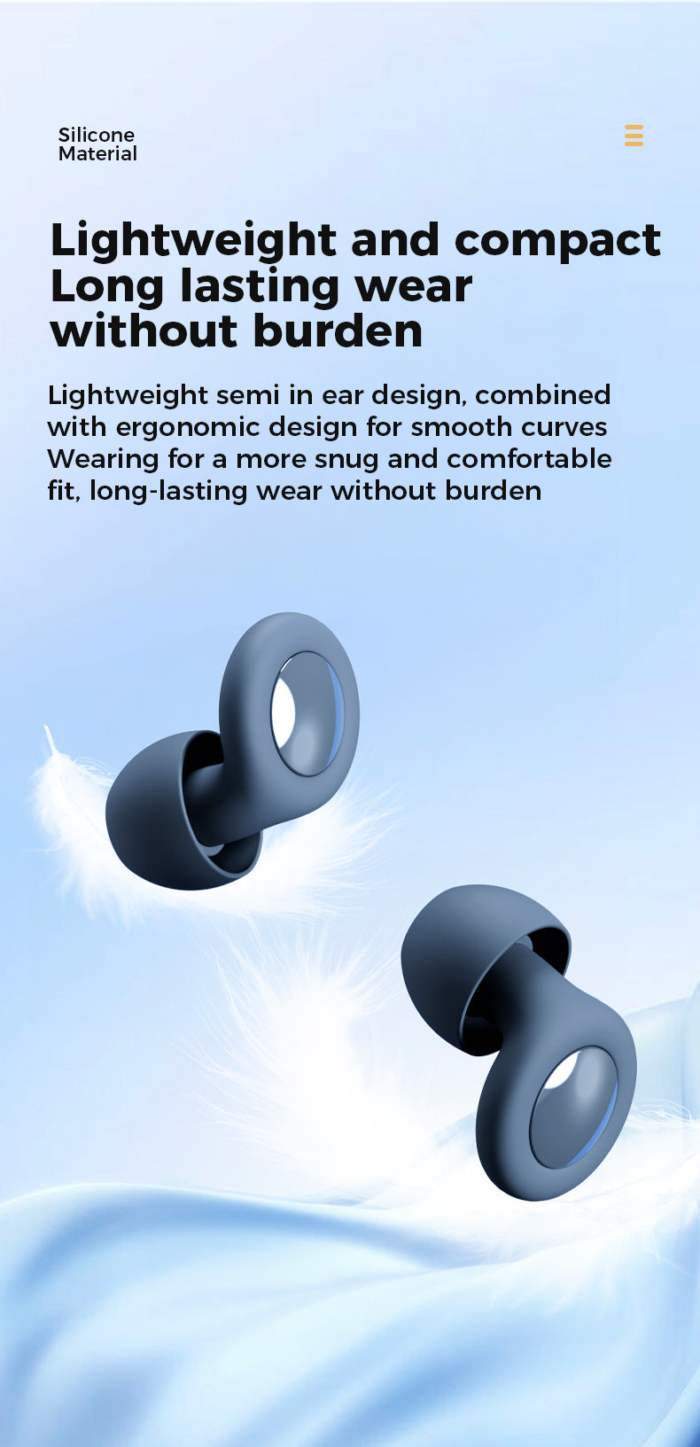 Silicone Earplugs for Sleep Noise Cancel Noise Reduction-Soundproof Reduce Disturbances -Quality loop Earplugs